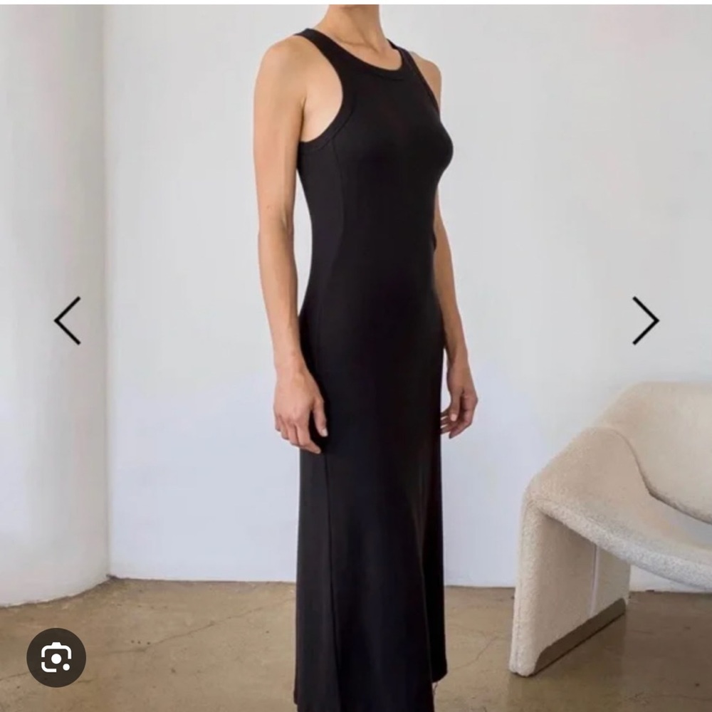 AYR The Metro Ribbed Jersey Tank Dress in Black